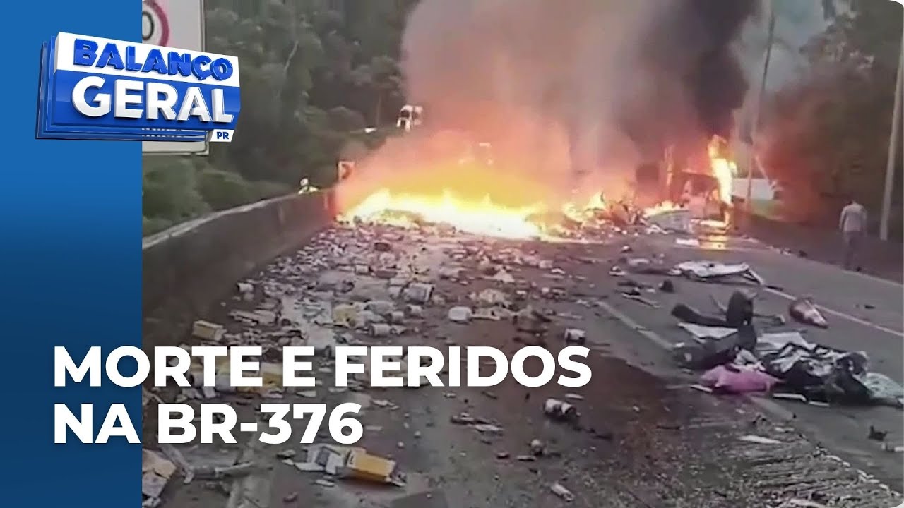 Engavetamento na BR-376: carreta sem freio acerta caminhão e van que levava 17 pessoas