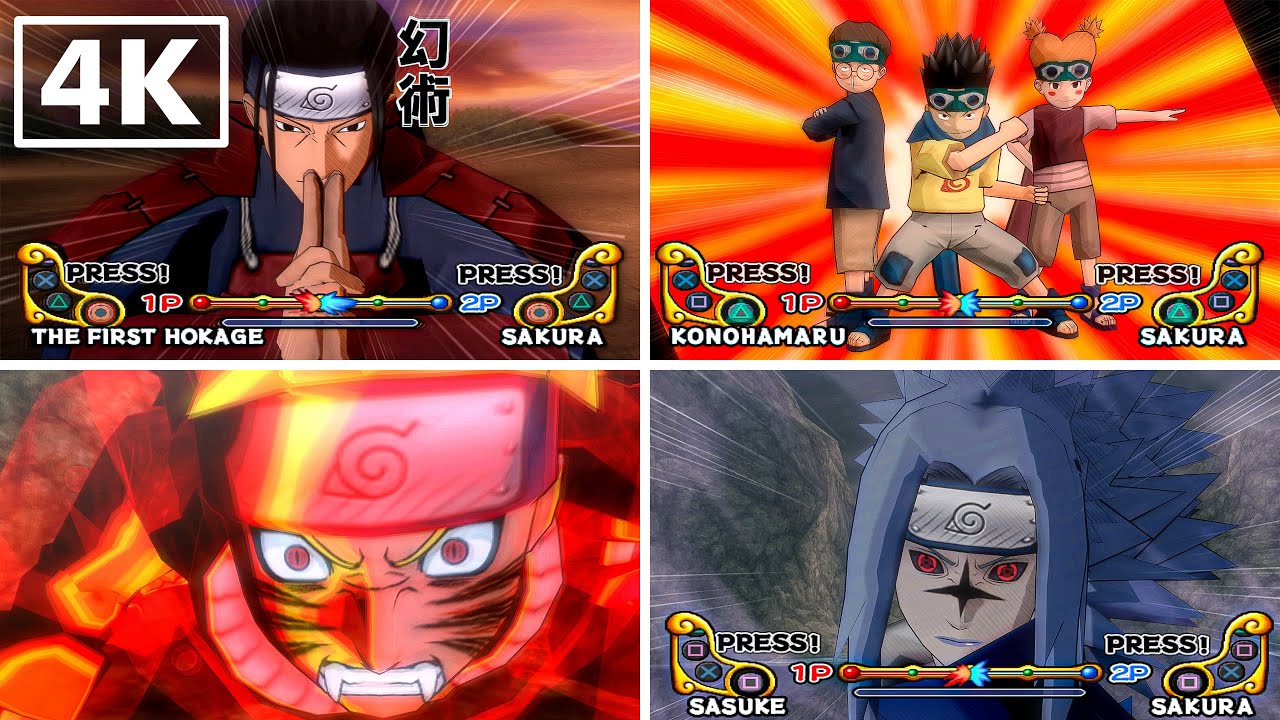 Naruto Ultimate Ninja 3 PS2 – All Characters Ultimate Jutsu | 4K 60FPS