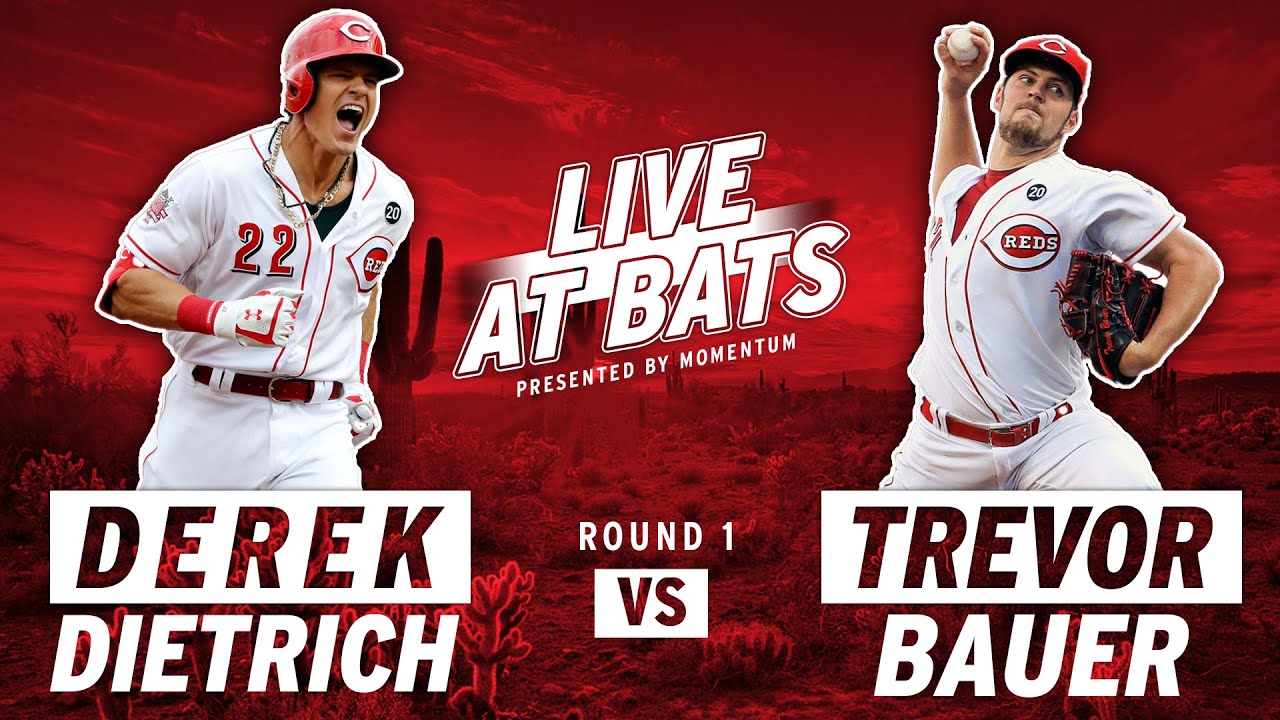 Trevor Bauer & Derek Dietrich go head-to-head in LIVE AT BATS!