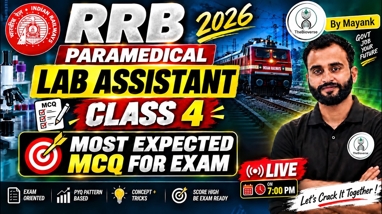 RRB Paramedical Lab Technician 2026 | Most Important & Expected MCQs| part 4|The Bioverse