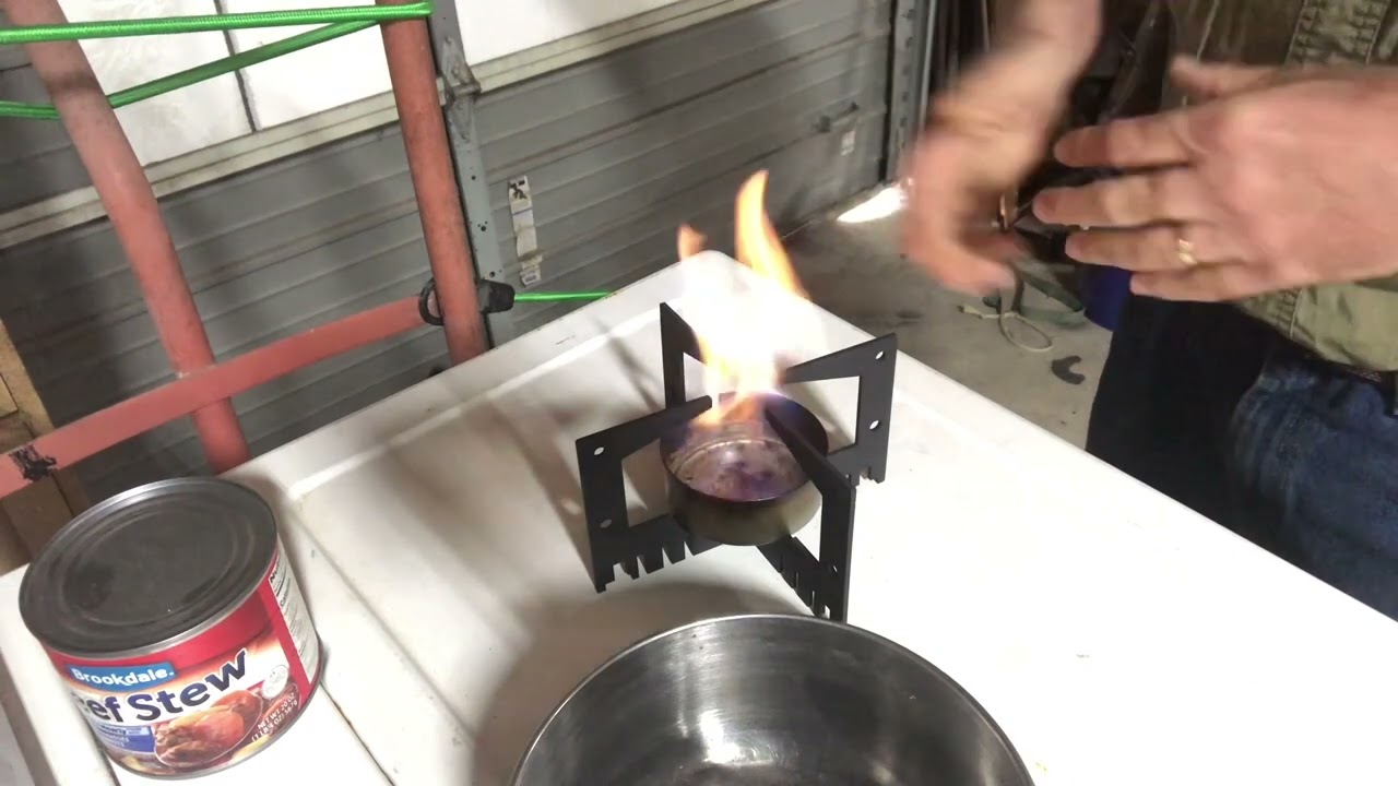Hand sanitizer as cooking fuel source in the Blackout Stove