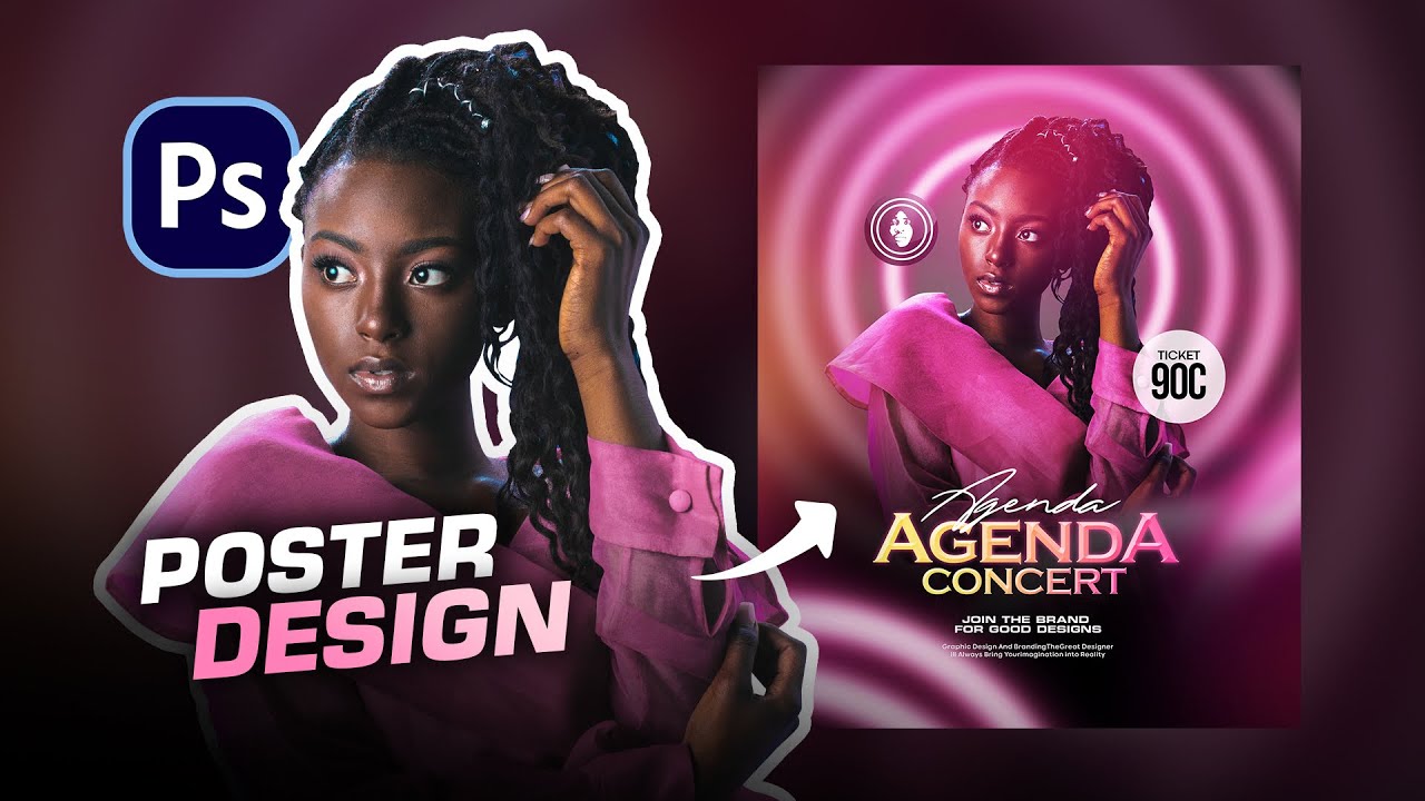How to make a poster design by creating-your own background effect on Adobe Photoshop