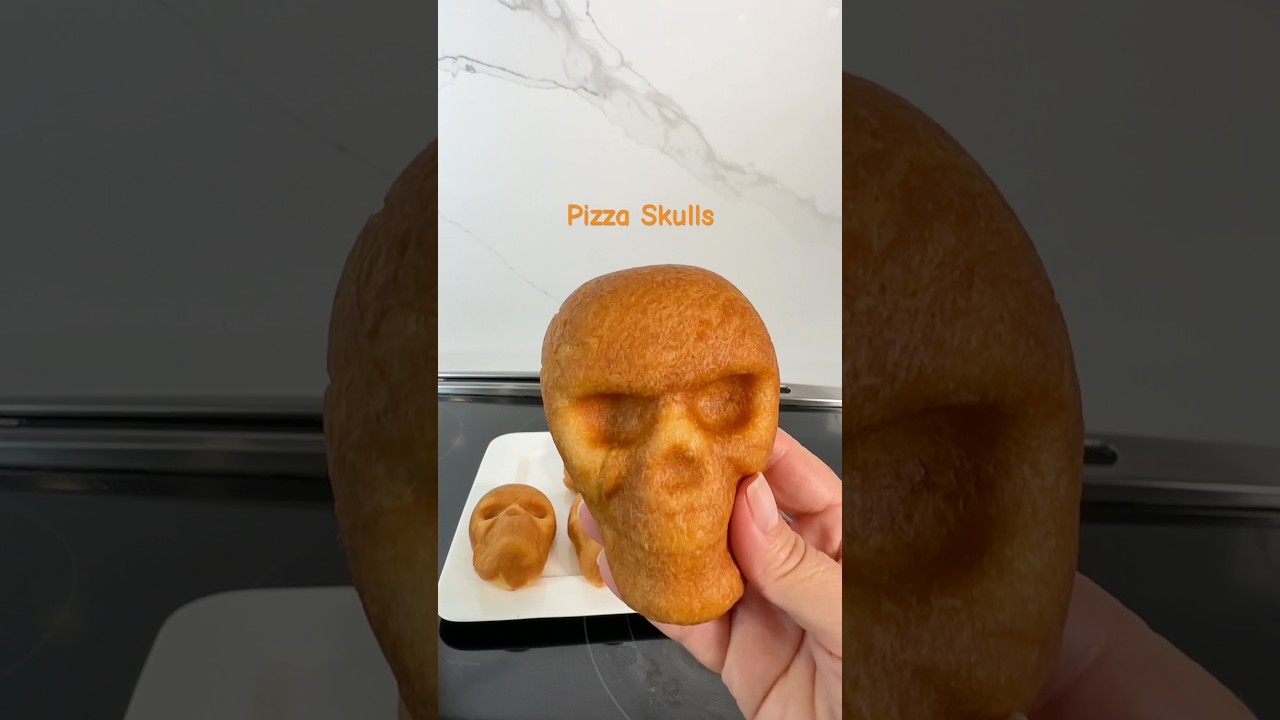 Spooky Skull pizzas easy to bake and perfect for the family #halloween #baking #food #pizza #snack