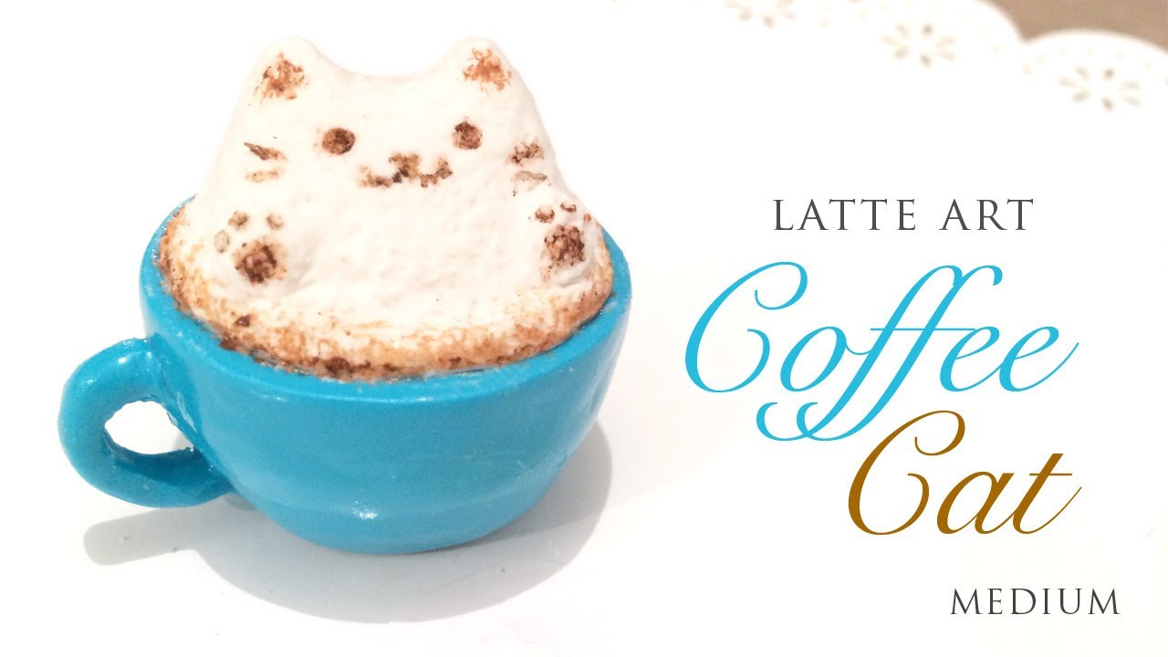 How to Make Realistic Latte Art Cat! - Relaxing Clay Tutorial