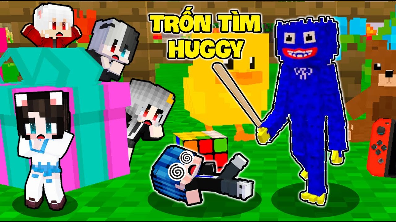 PHONG CẬN SAMMY THỬ THÁCH 24 GIỜ TRỐN TÌM HUGGY TÍ HON KINH DỊ ĐÁNG SỢ TRONG MINECRAFT