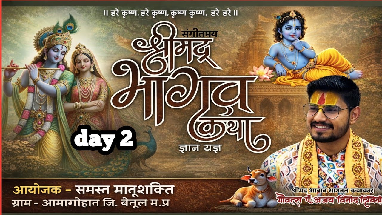 द्वितीय दिवस । श्रीमद्भागवत कथा । श्री अजय त्रिवेदी महाराजी । ग्राम आंबागोहान बैतूल मध्य प्रदेश