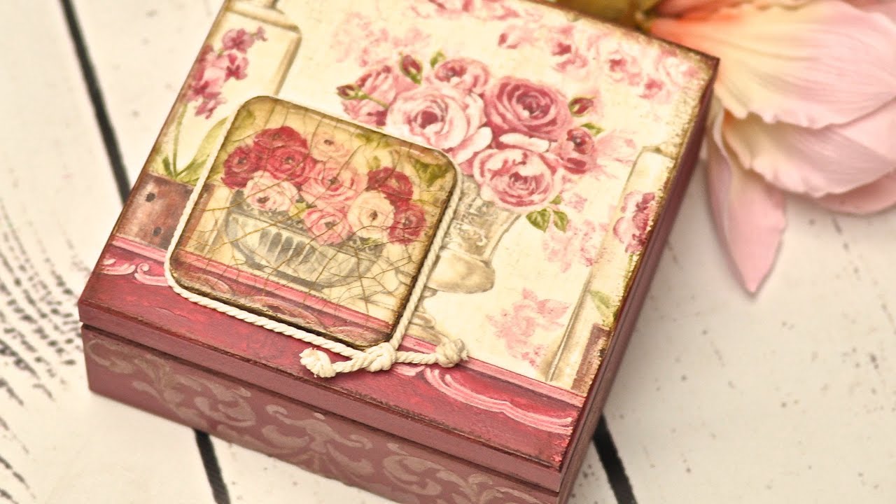 Decoupage krok po kroku - szkatułka z różami