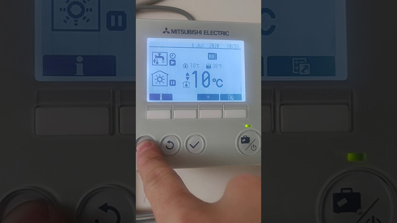 Setting hot water temperature Mitsubishi air source controller