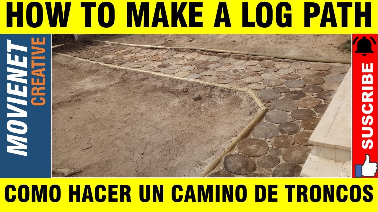 wooden log path (camino de troncos de madera)