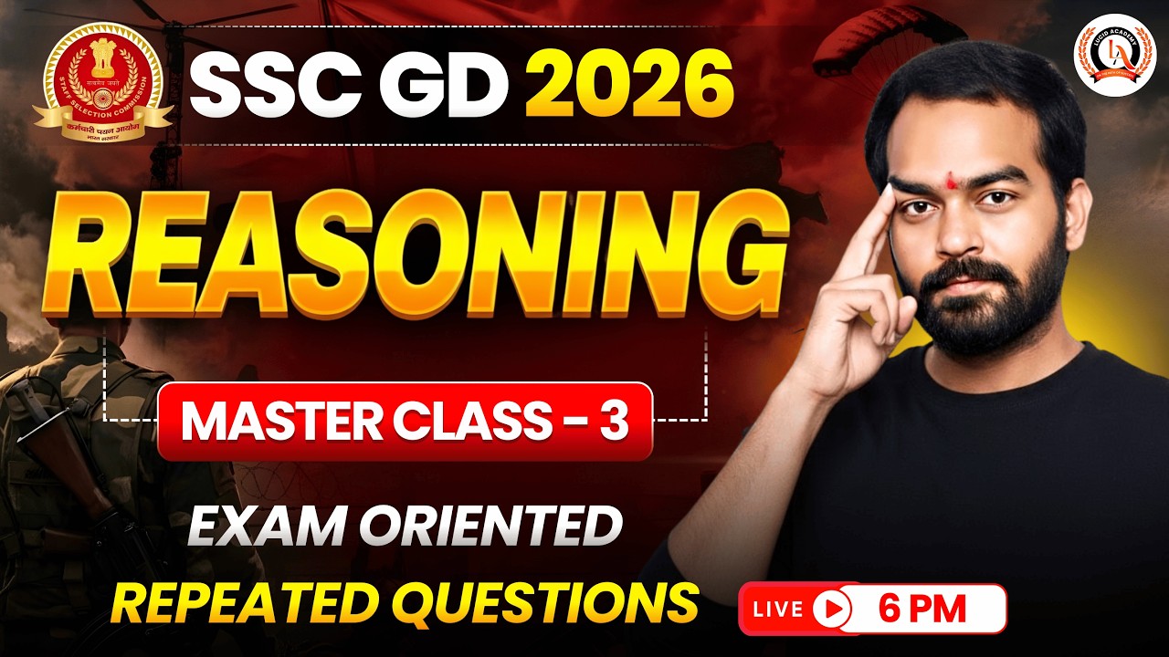 SSC GD Reasoning Live Master Class 3 | PYQs, Shortcuts & Tricks | 2025–26