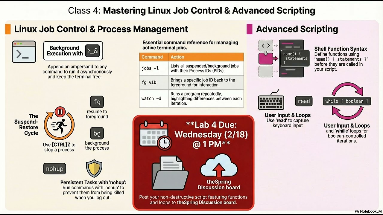 CS123 Class 4 Podcast: Orchestrating Linux Jobs and Advanced Scripting