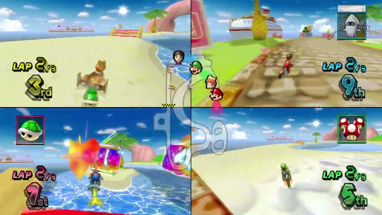 Mario Kart Wii ✦ 4 Players #626 (3 Tracks) 150cc