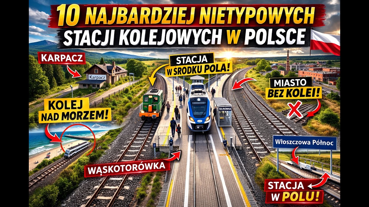 10 najbardziej nietypowych stacji kolejowych w Polsce 🚆