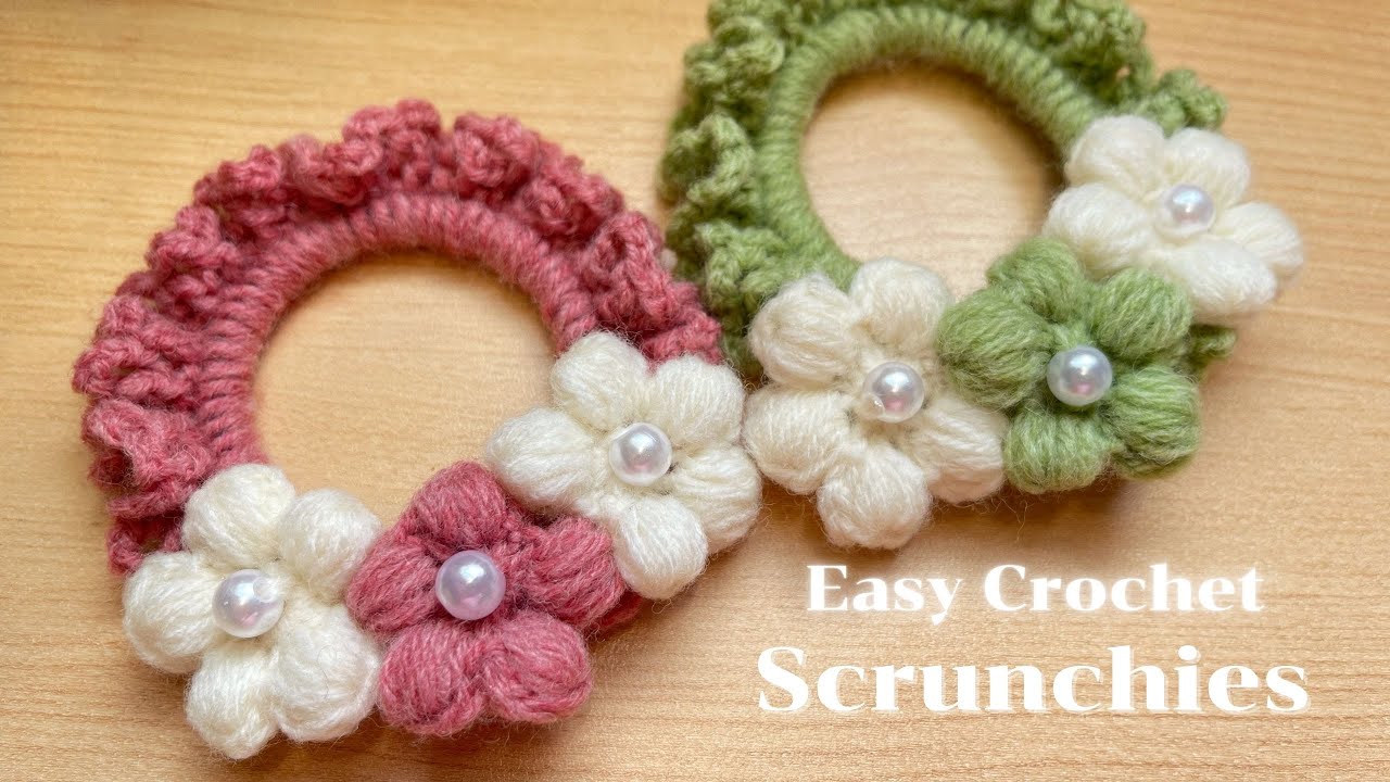 diy Easy crochet scrunchies How to crochet A beautiful crochet scrunchies