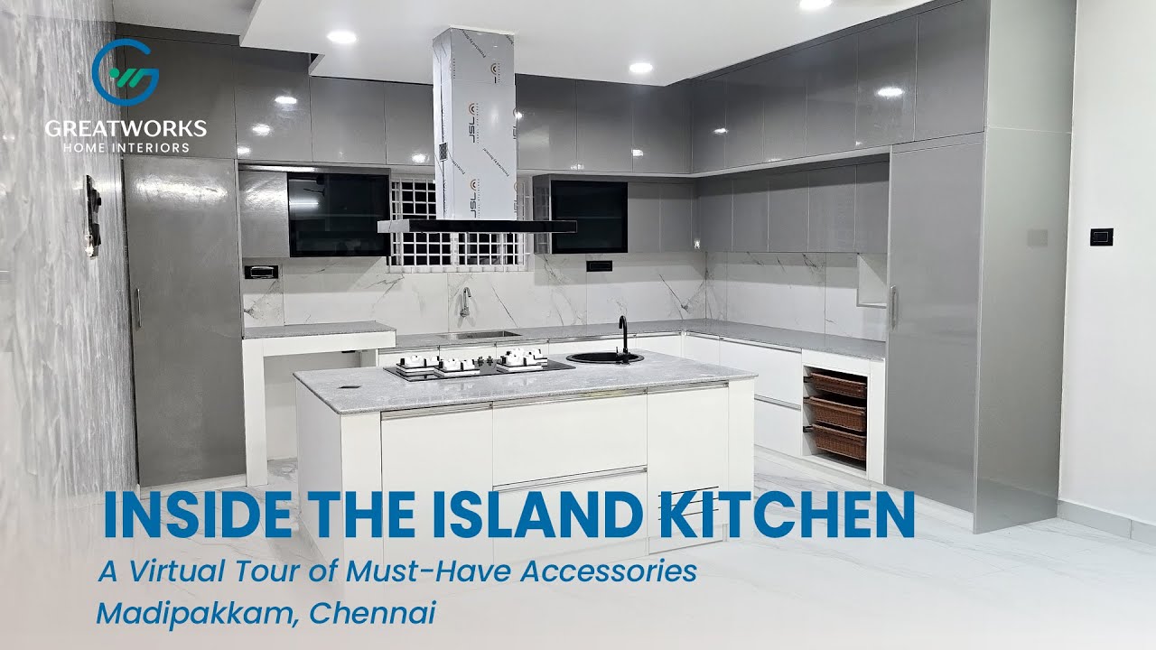 Premium Island Modular Kitchen Design  |  Accessories Detailed Tour | Madipakkam, Chennai