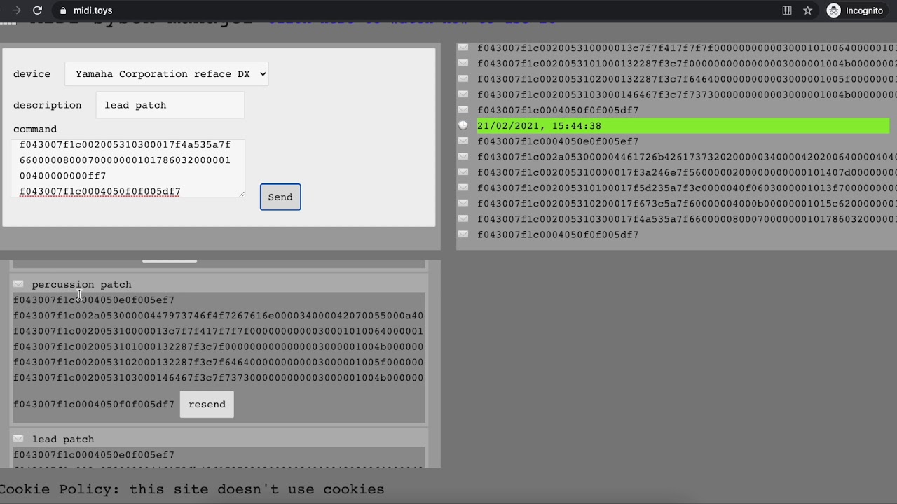 Free midi sysex editor for the browser midi.toys works on osx, windows, linux, android