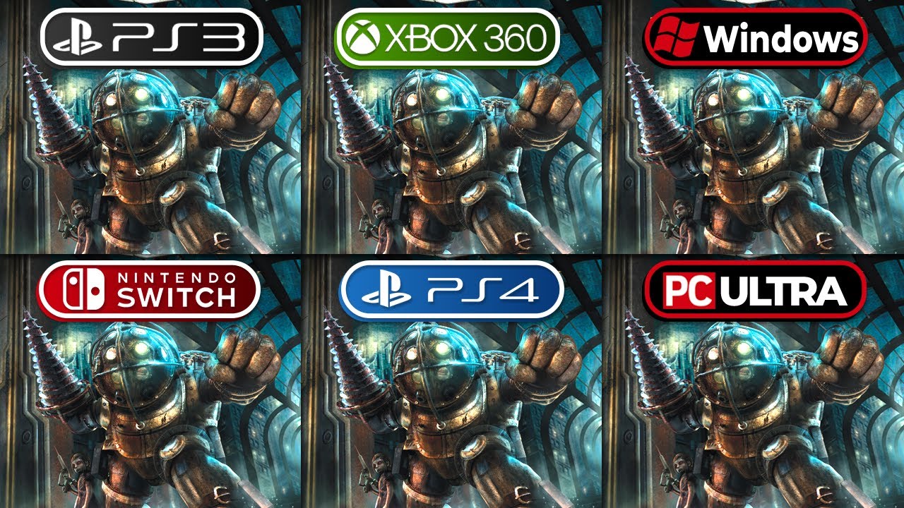 BioShock | PS3 vs Xbox 360 vs PC vs Switch vs PS4 vs PC Ultra  | Graphics Comparison (Side by Side)