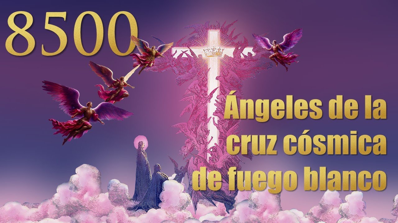 8500 ÁNGELES DE LA CRUZ CÓSMICA DE FUEGO BLANCO