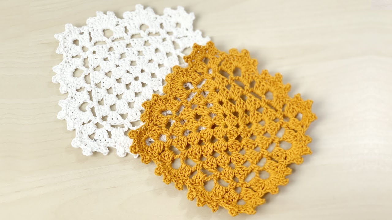 코바늘 티코스터 뜨기 / 코바늘 티매트 뜨기 / 코바늘 그래니스퀘어 모티브 / Crochet Motif