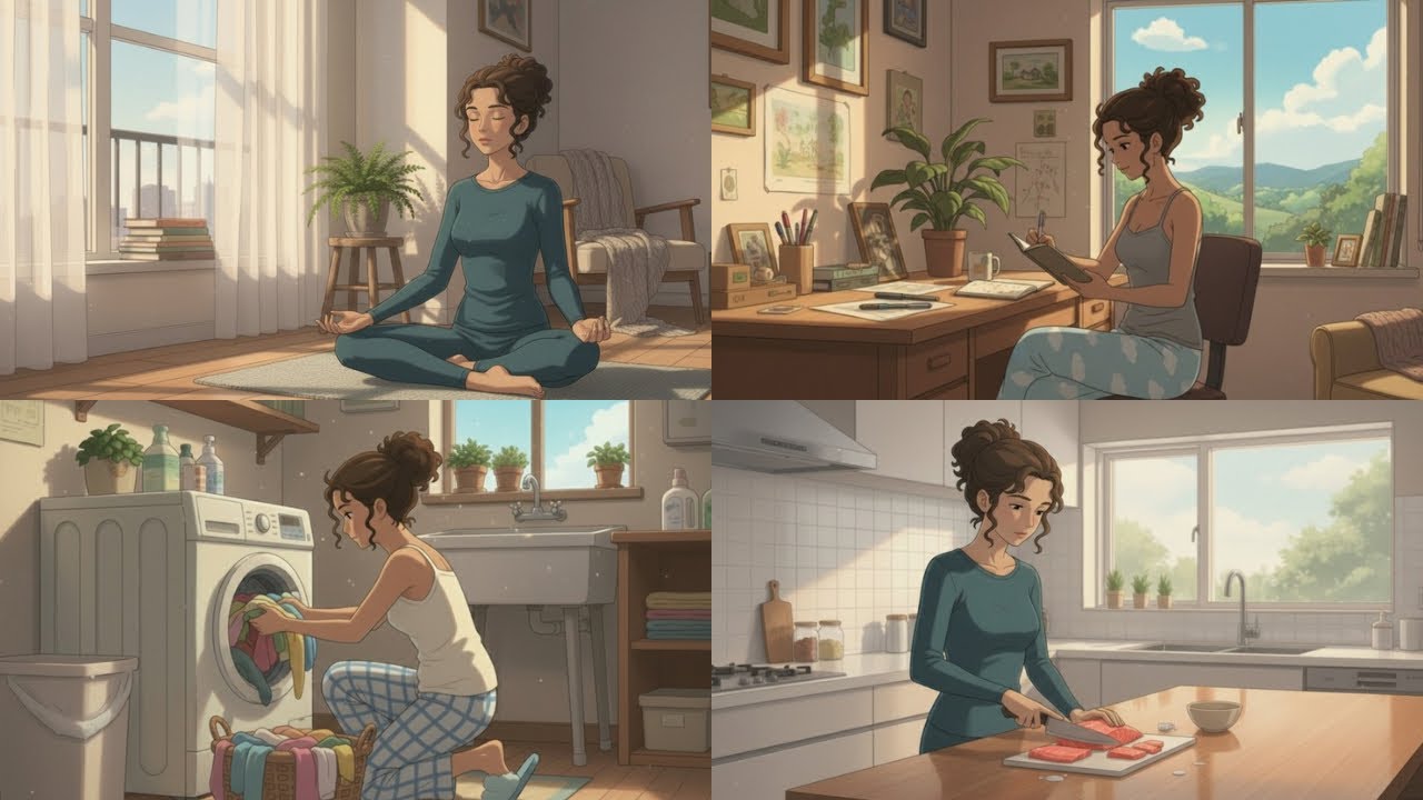 A Gentle Day of Cooking and Quiet Chores #viral #ghibli #anime #asmr #cooking #animation 