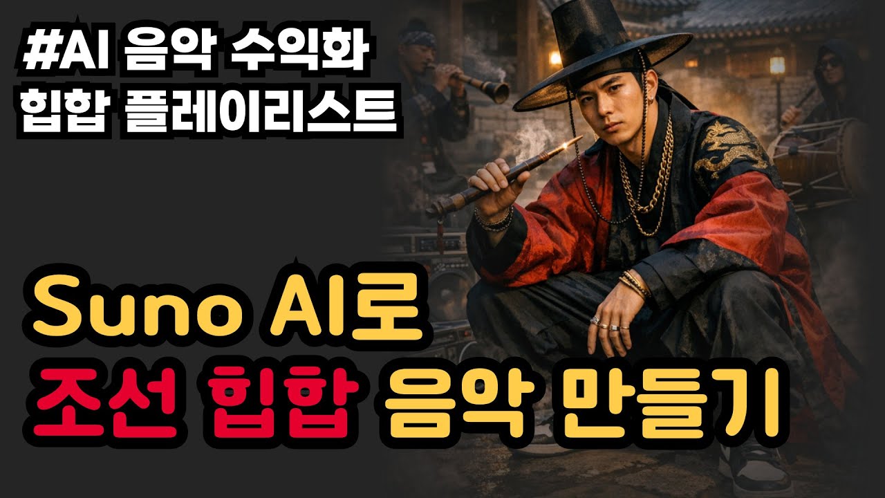 Suno AI로 조선 힙합 음악 만들기ㅣAI음악 수익화ㅣAI 음악 플레이리스트