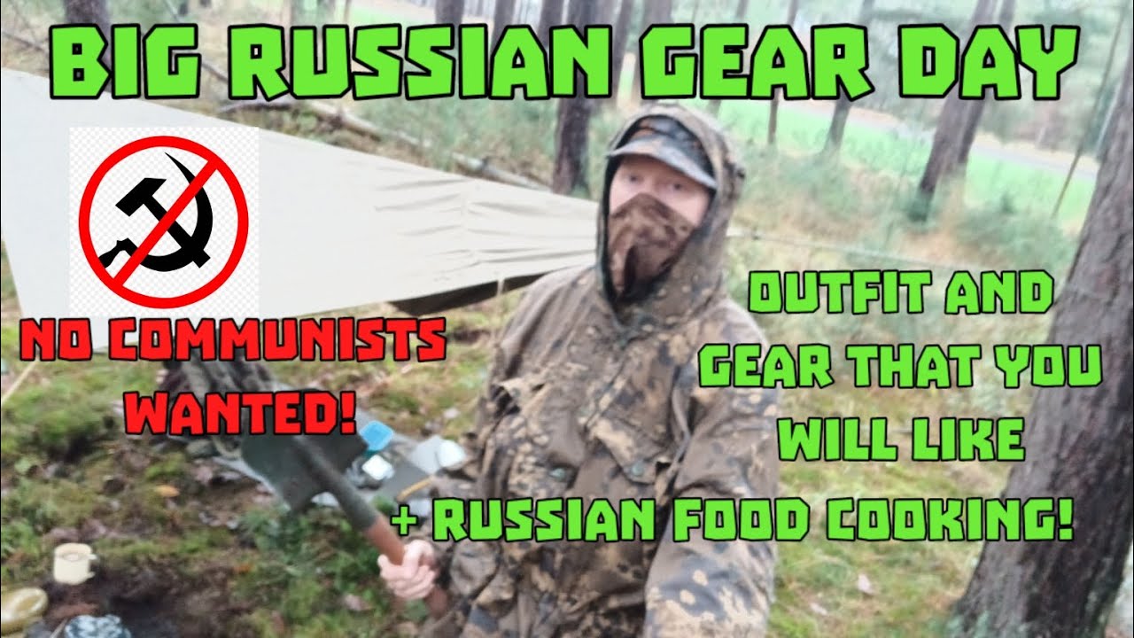 BIG Russian gear day: Partizan M suit, plash palatka, veshmeshok, ... and kascha cooking. Long video