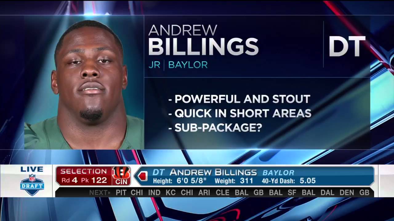 2016 NFL Draft Rd 4 Pk 122 | Cincinnati Bengals Select DT Andrew Billings