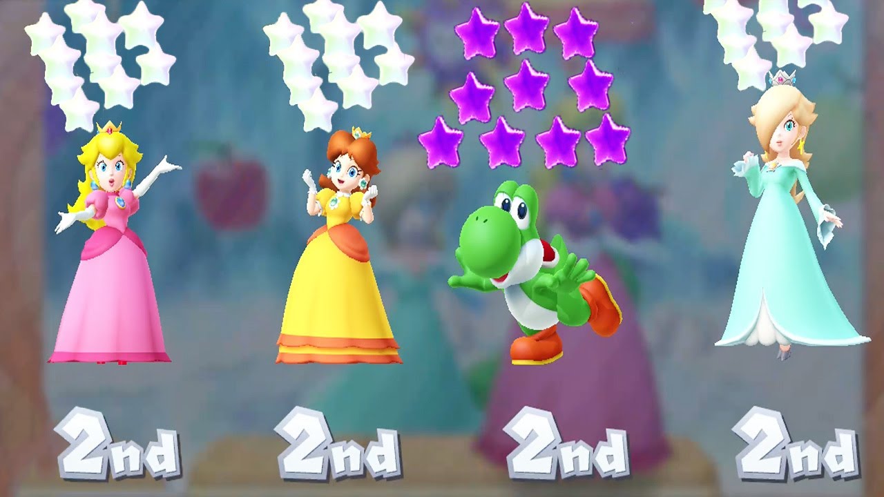 Mario Party 10 - Airship Central - Daisy vs Yoshi vs Rosalina vs Peach (Very Hard)