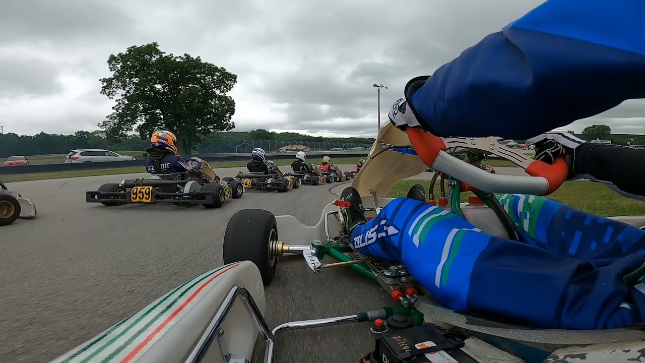 KA100 Sr Road America passing 20 karts in 2 laps!!!