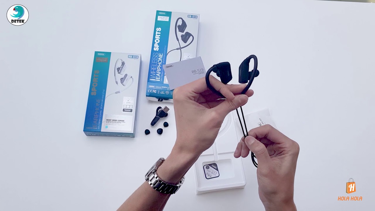 MỞ HỘP TAI NGHE BLUETOOTH CHOÀNG CỔ REMAX RB-S19 - Detek