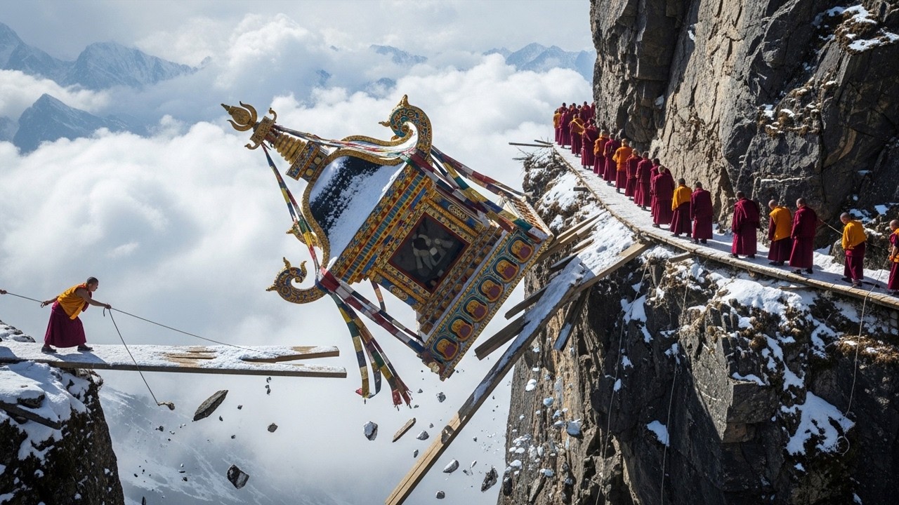 UNBELIEVABLE Himalayan Mountain Monks Cliff Walk 2026 | Most Dangerous Ritual Ever By Buddhist Monks