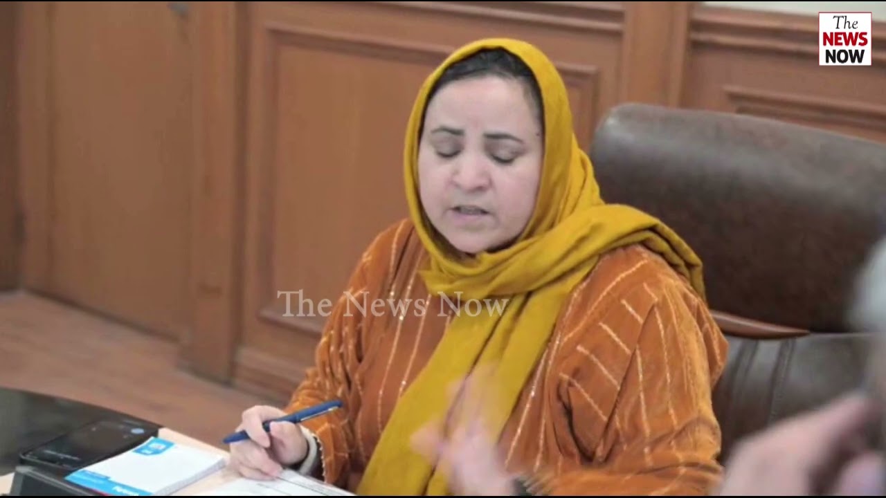 Minister for Education and Health, Sakeena Itoo, chairs a meeting at Civil Secretariat, Jammu.