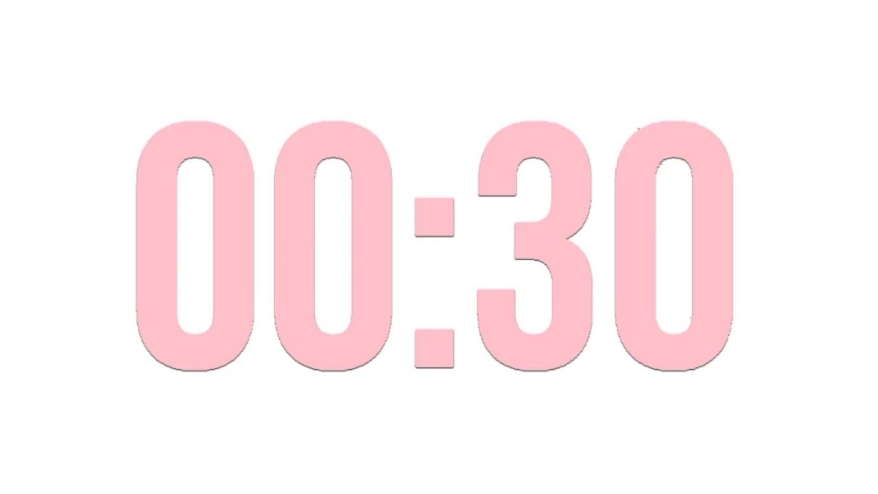 30 Second countdown timer - No sound - Pink Colour