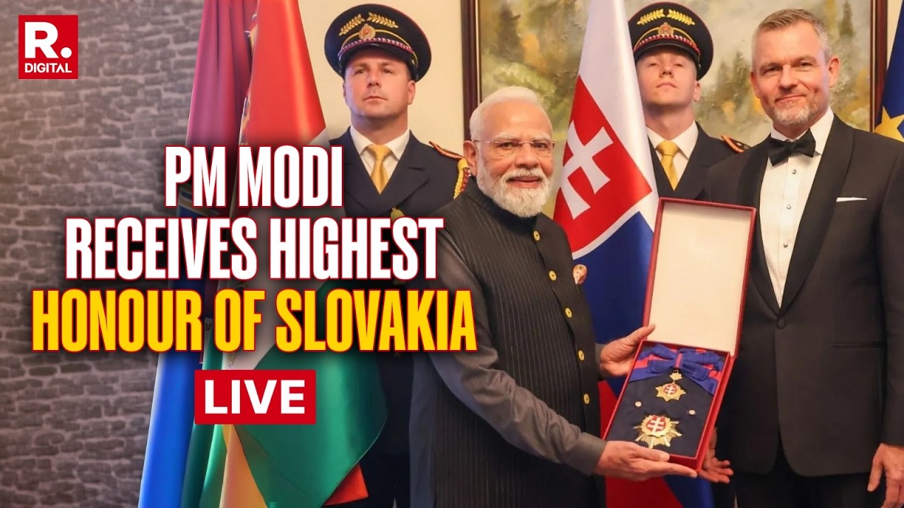 LIVE: PM Modi Receives Highest Honour Of Slovakia The Order Of The White Double Cross | India