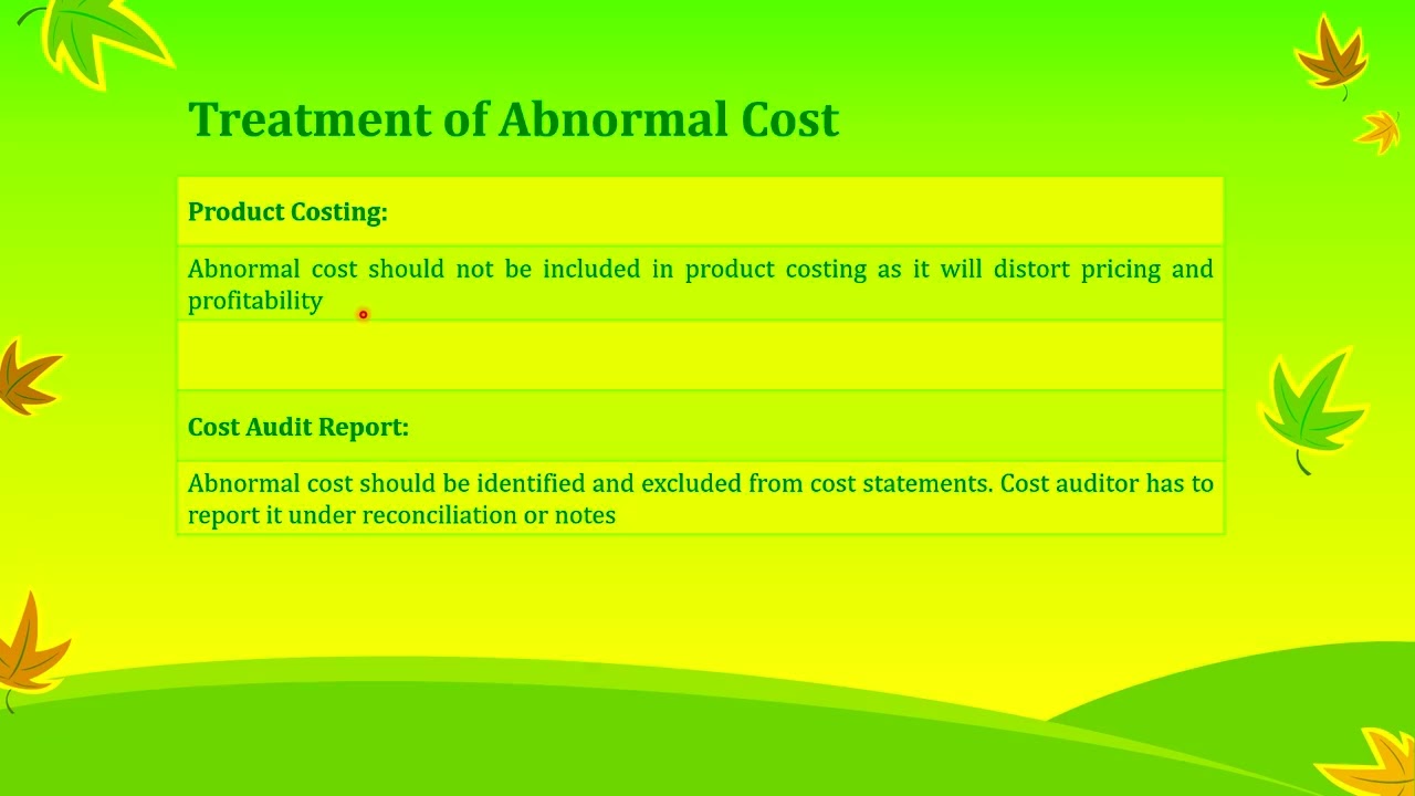 Episode-7: Abnormal cost