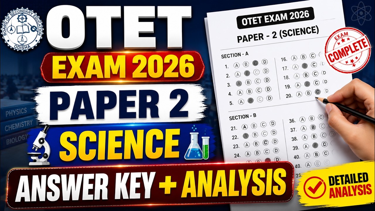 OTET Answer Key 2026 | OTET 2026 Question Answer Paper 2 Science | OTET Answer Key 2026 Paper 2