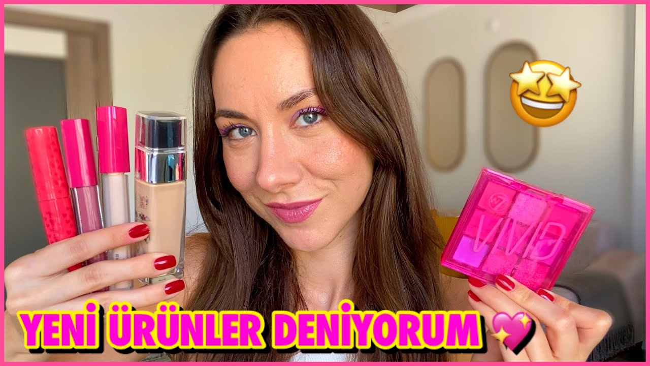BEAUTY GIRL ÜRÜNLERİNİ VE W7 VIVID PALETİNİ DENEDİM 😍 | MAT FONDÖTEN, RİMEL, FAR PALETİ 💖