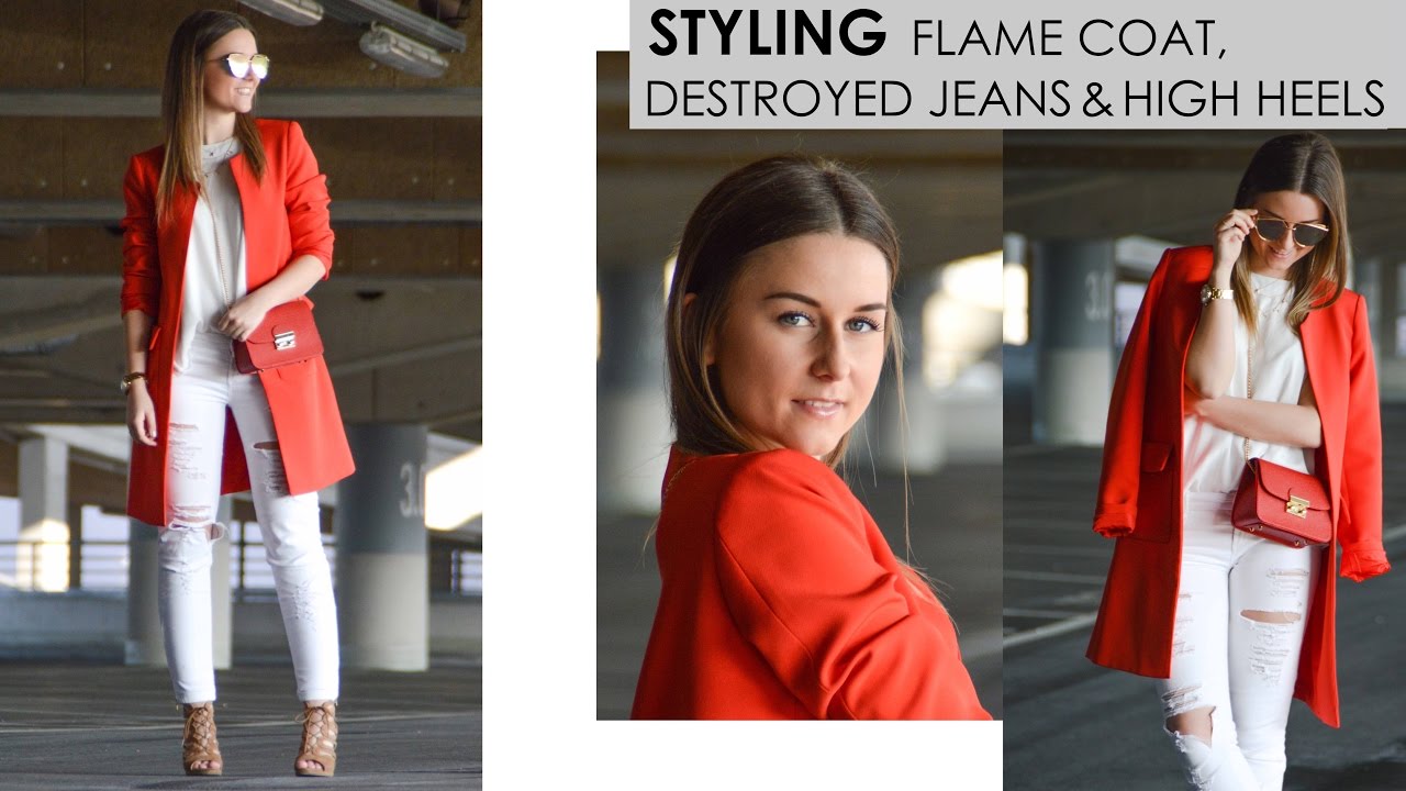 Outfit: STYLING FLAME COAT, DESTROYED JEANS & HIGH HEELS - Settarious
