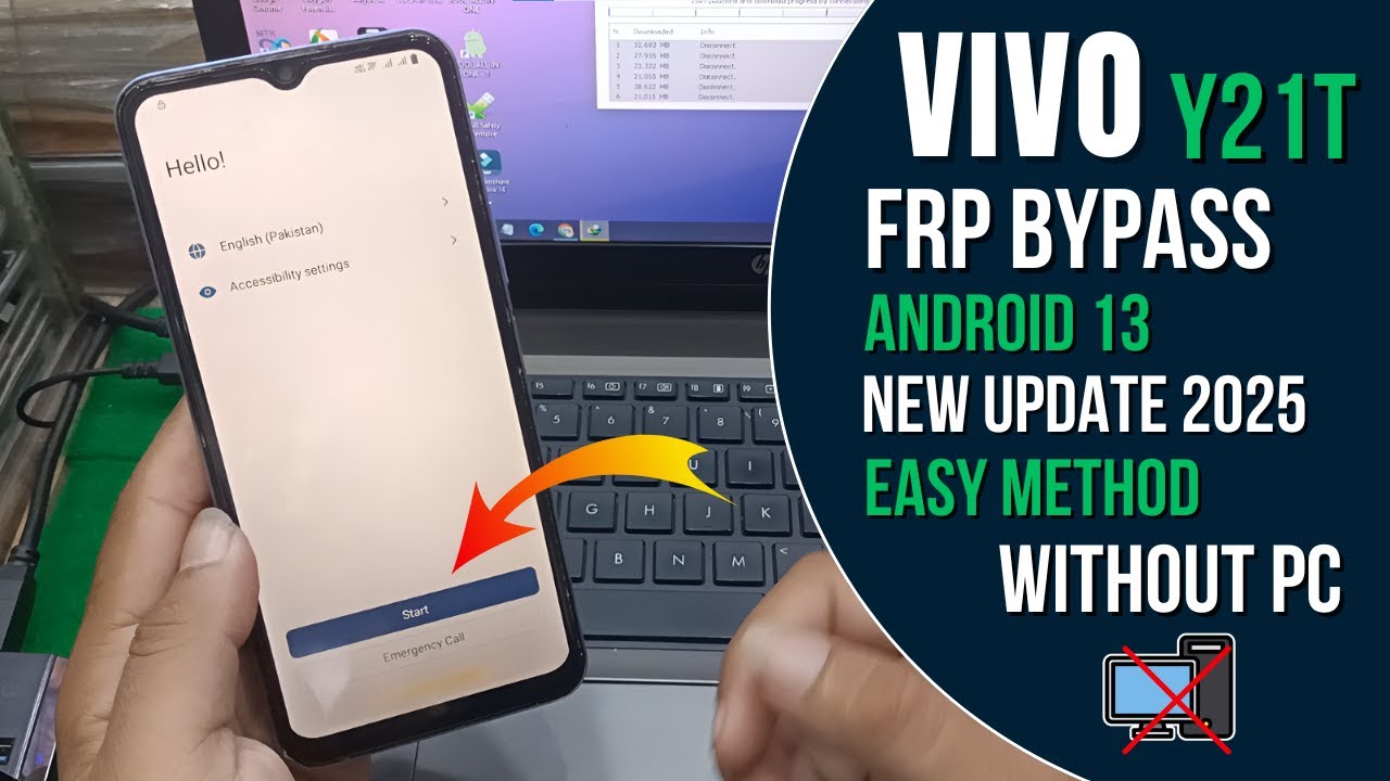 Vivo Y21T Frp Bypass Android 13 New Update 2025 | Vivo Y21T Google Account Unlock Without PC