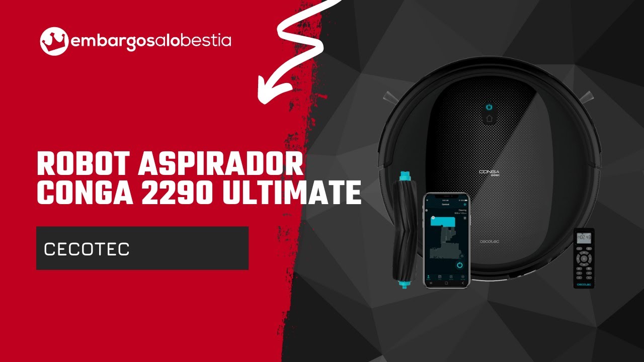 Robot aspirador Cecotec Conga 2290 Ultimate 4 en 1 control v&iacute;a App negro | Embargosalobestia