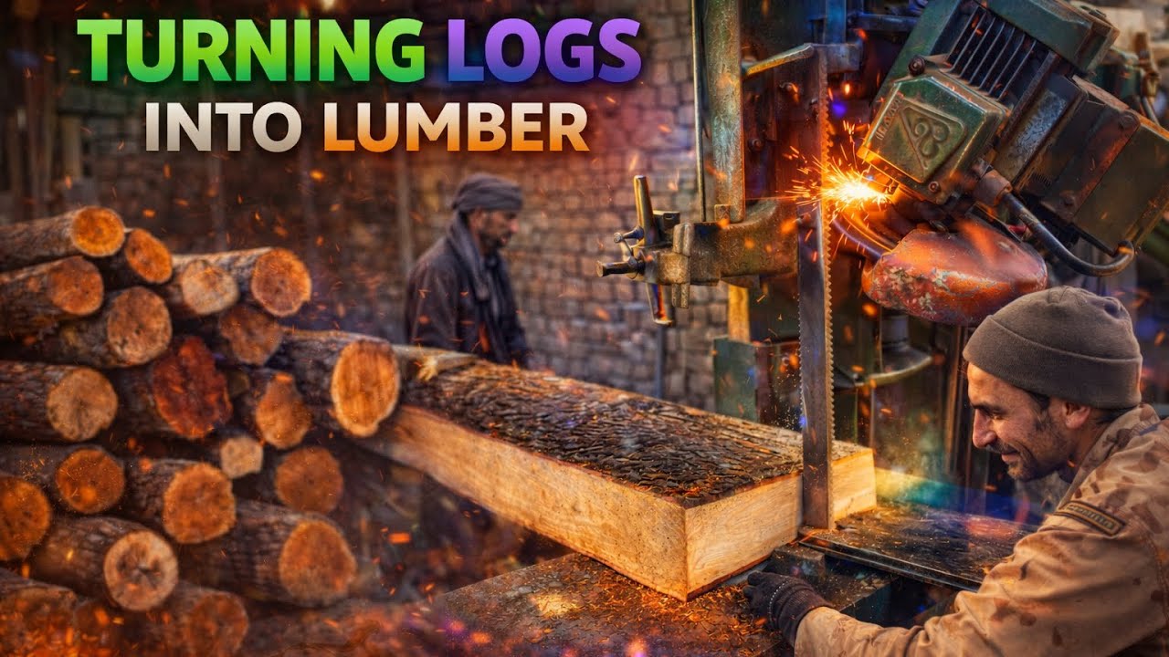 Turning Logs Into Lumber | Real Sawmill Process & Blade Sharpening