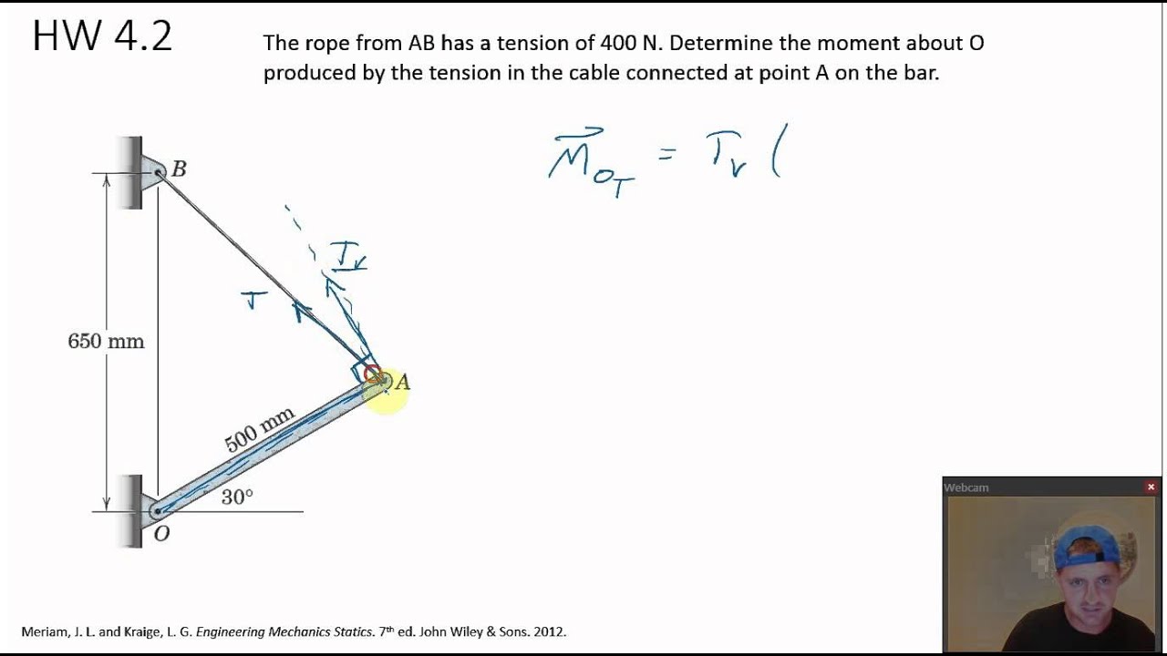 Statics - 2D moment example