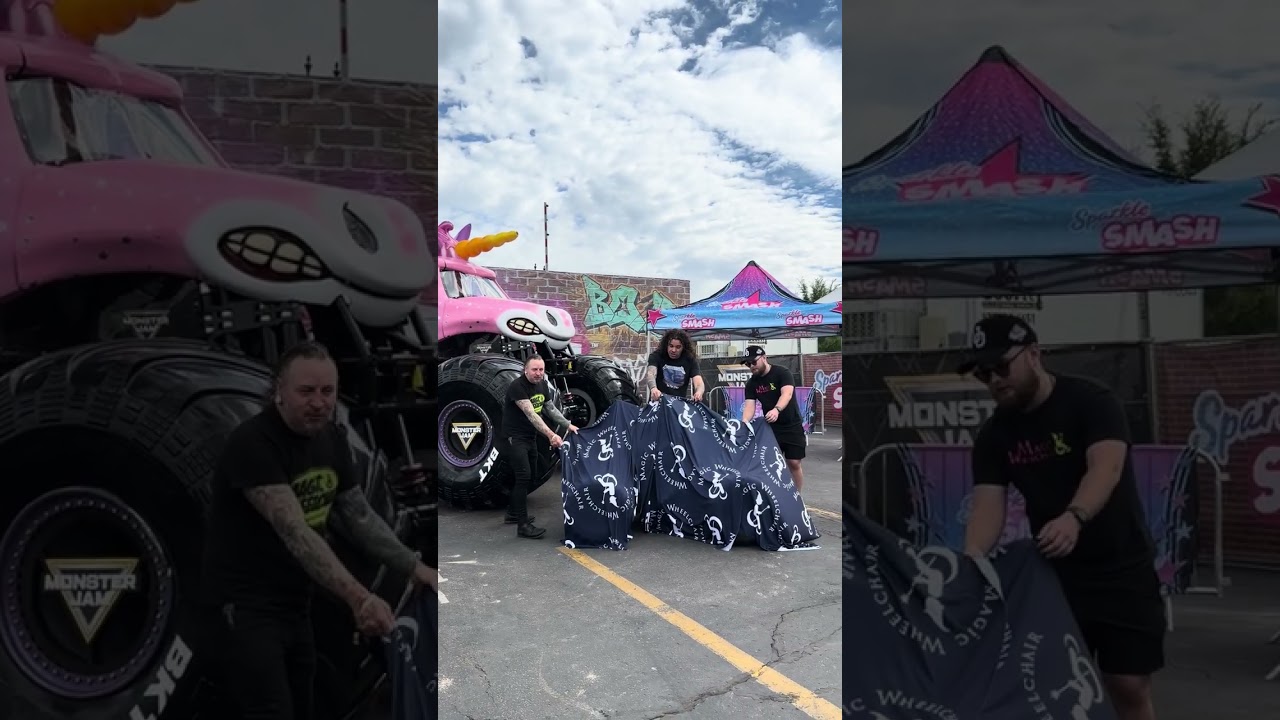 Magic Wheelchair представляет костюм Sparkle Smash для Кенеди на Monster Jam World Finals! 🦄🤍💕✨