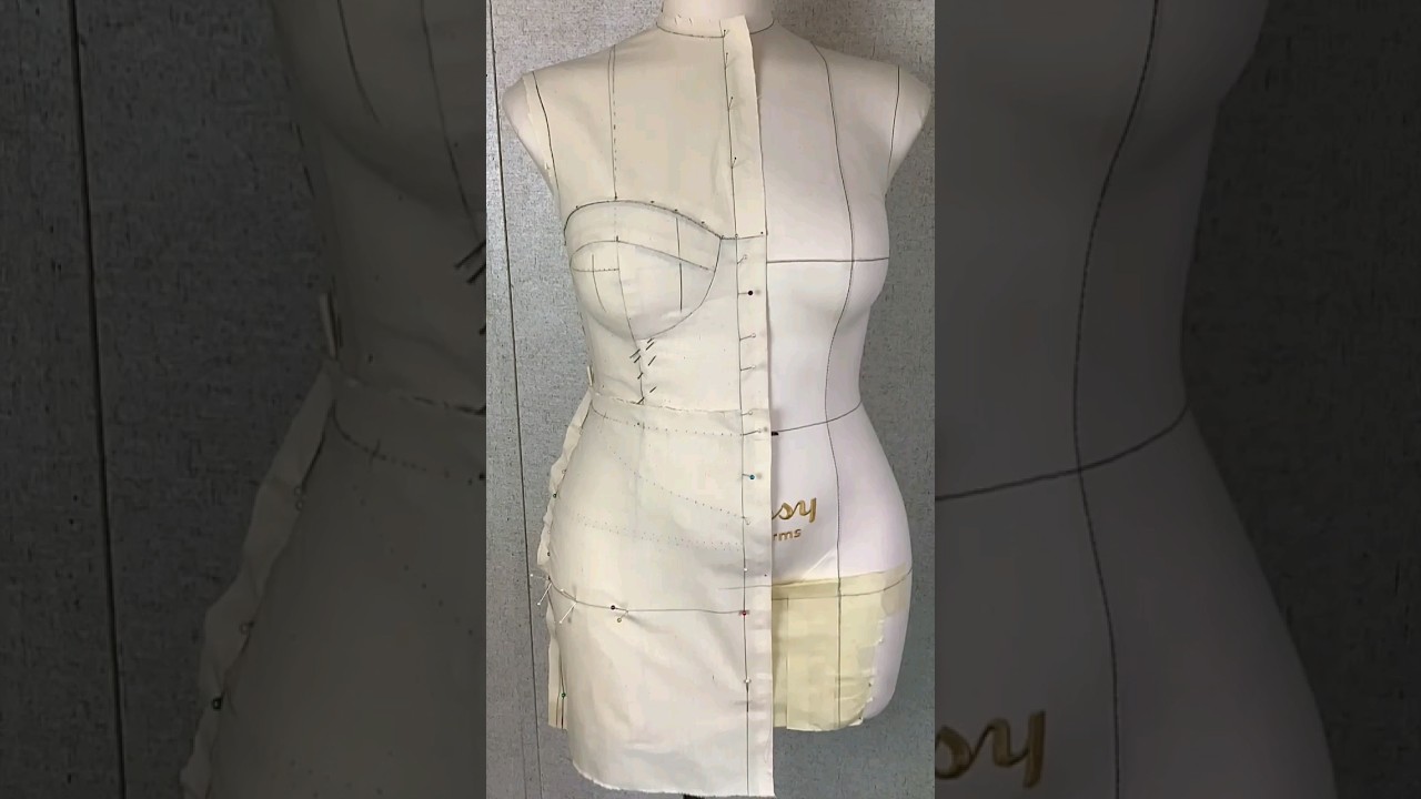 Draping corset designs 3D draping #shorts #corset #sewing