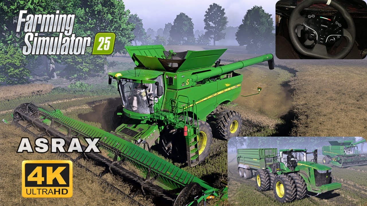 FS 25 | Ultra Realistic Canola Harvest | John Deere Power in Lunow (fs25 reshade)