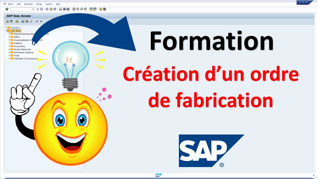 Création d'un ordre de fabrication