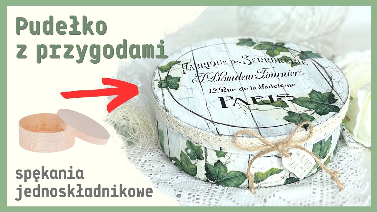 Okrągłe pudełko decoupage ze spękaniami jednoskładnikowymi No. 971