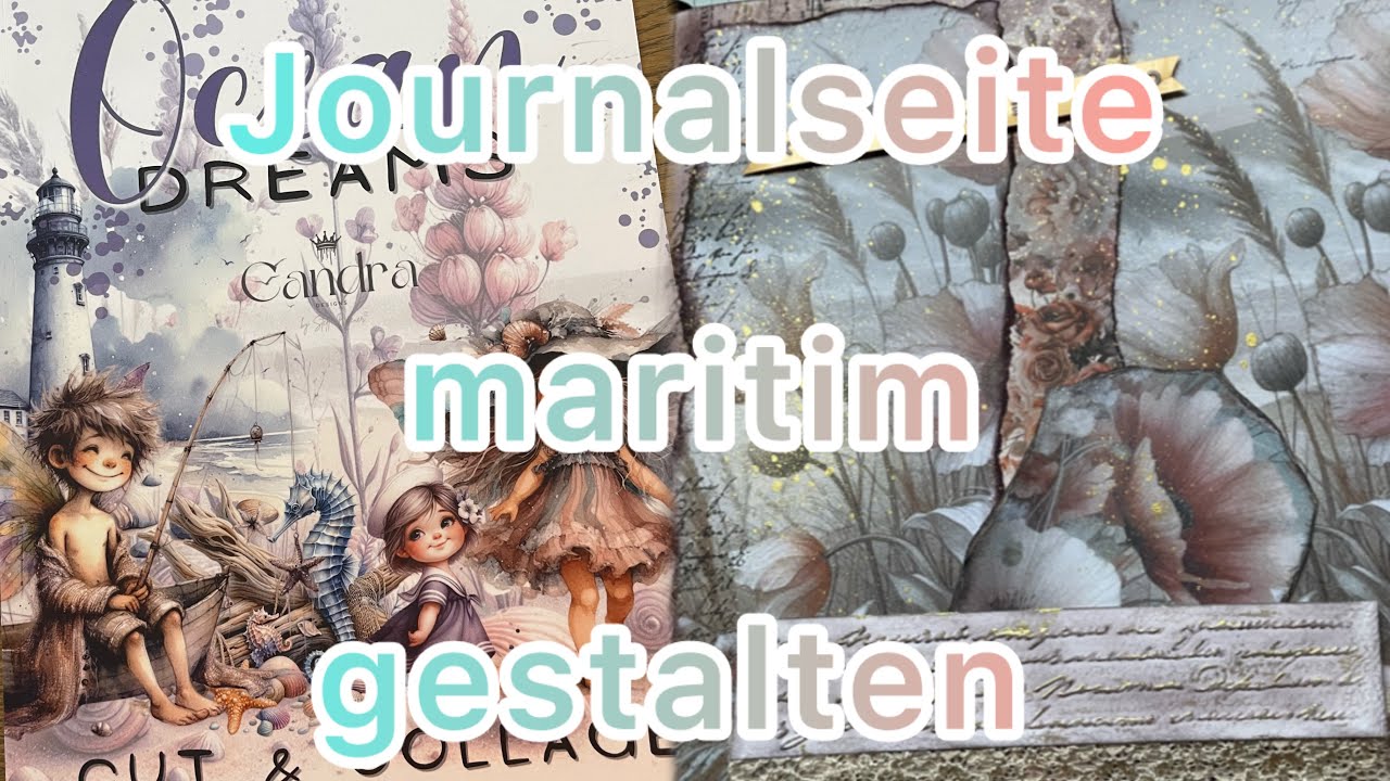 Journal with me ❤️ Journal Seite gestalten ❤️ maritim mit Collagenbüchern ❤️#collage #journal #art 