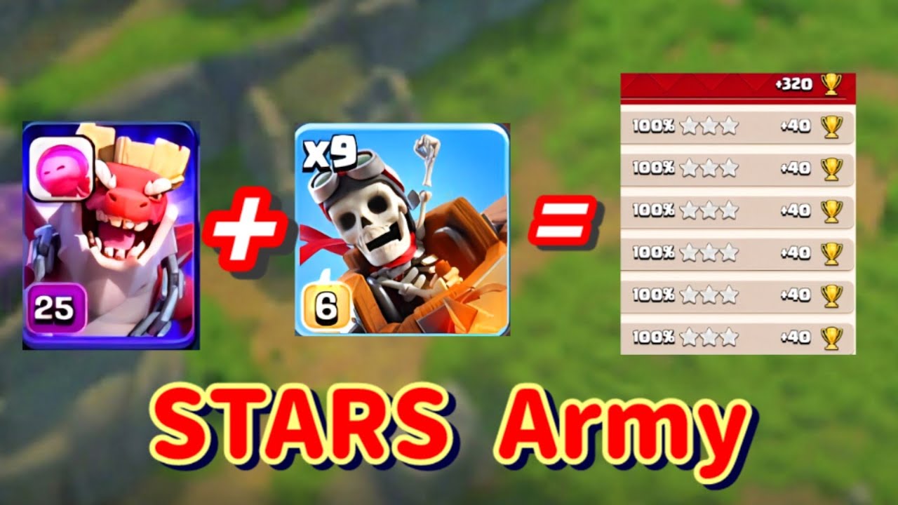 +320 Even Works with Lv1 Equipment? STARS Dragon Rider  Army is So Strong (COC) 