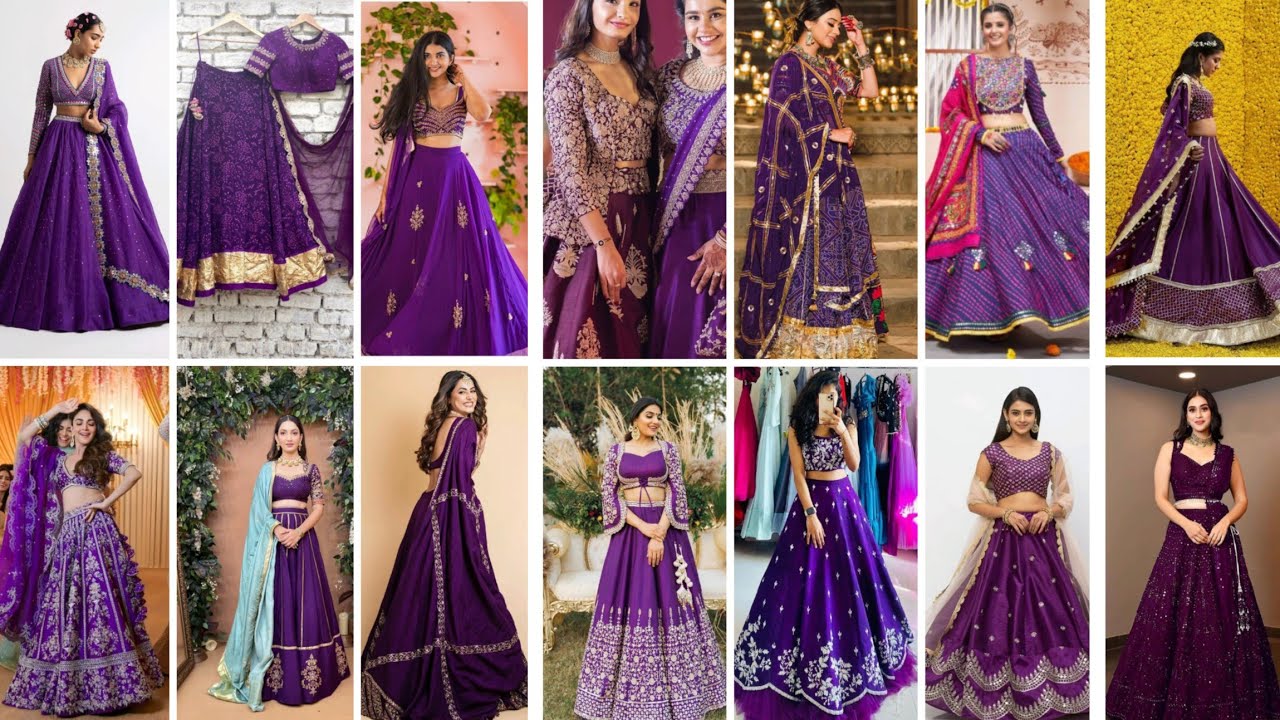 Latest purple 💜 colour lehenga designs for girls and women ।। 💜 लहंगा डिजाइन।।